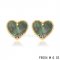 Imitation Van Cleef & Arpels Sweet Alhambra Heart Yellow Earrings,Brown Mother-Of-Pearl